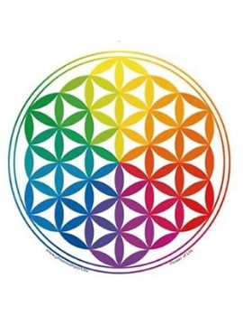 Autocolant pentru fereastră Floarea Vietii -  Curcubeu -- 11.7 cm