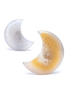 Agat de piatră în formă de lună cu cristalizare -- 4 cm Agat de piatră în formă de lună cu cristalizare -- 4 cm