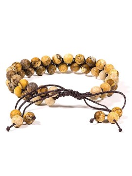 Brățară reglabilă piatră landscape dublu rând -- 0.6 cm