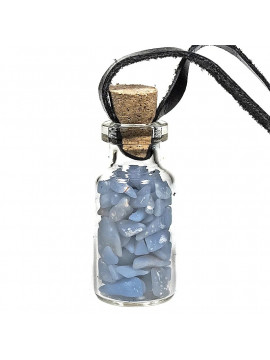 Sticluță cadou din sticlă pe cordon cu angelit -- 3.6 cm