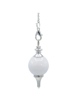 Pendul alb șlefuit Agat alb și metal -- 12 g; 3.5x1.7 cm Pendul alb șlefuit Agat alb și metal -- 12 g; 3.5x1.7 cm