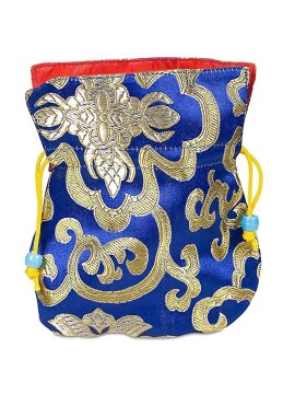 Sac din brocart albastru cu...