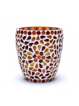 Suport de Lumânări tip pastilă mozaic -10 cm