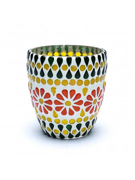 Suport de Lumânări tip pastilă mozaic - 10cm