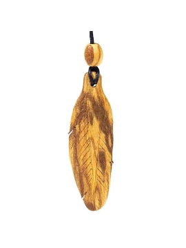 Colier cu pene din Palo Santo mic -- 6 cm Colier cu pene din Palo Santo mic -- 6 cm