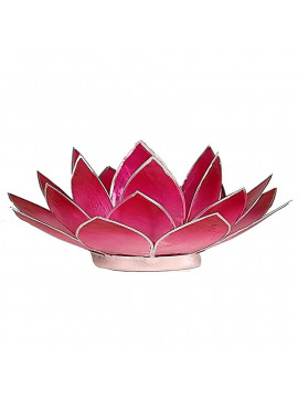 Suport de lumânare Lotus atmosferic roz deschis/argintiu -- 13.5 cm