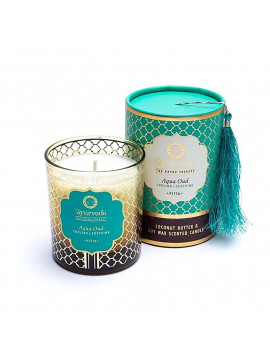 Lumânare parfumată Pitta aqua oud Ayurveda -- 200g Lumânare parfumată Pitta aqua oud Ayurveda -- 200g