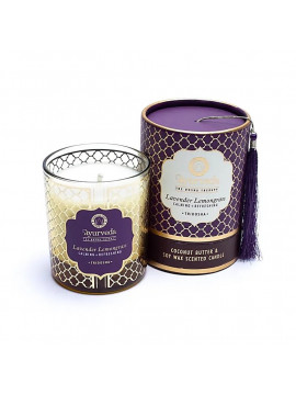 Lumânare parfumată Ayurveda Tridosha lavanda lemongrass -- 200g Lumânare parfumată Ayurveda Tridosha lavanda lemongrass -- 200g