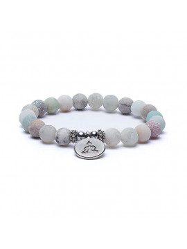 Mala/brățară elastică din amazonită cu simbolul Buddha -- 0.8 cm Mala/brățară elastică din amazonită cu simbolul Buddha -- 0.8 cm