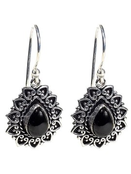 Cercei turmalină neagră -...