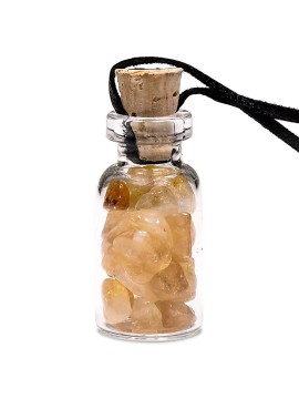 Sticluță (din sticlă) pe cordon cu citrin -- 3.6 cm Sticluță (din sticlă) pe cordon cu citrin -- 3.6 cm