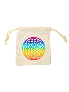 Saculet din bumbac Floarea Vietii -- 10x11cm Saculet din bumbac Floarea Vietii -- 10x11cm