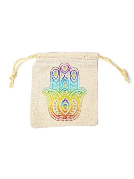 Saculet de bumbac Khamsa - 10x11cm Saculet de bumbac Khamsa - 10x11cm