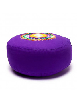 Pernă de meditație chakra 7 brodată -- 33x17 cm