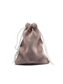 Saculet de cadou din catifea gri XS -- 7x9cm