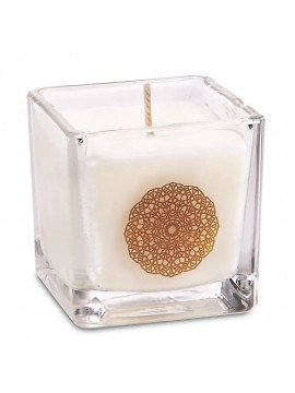 Lumânare parfumată din ceară de rapiță lemn de santal -- ± 260g  6x6x6cm