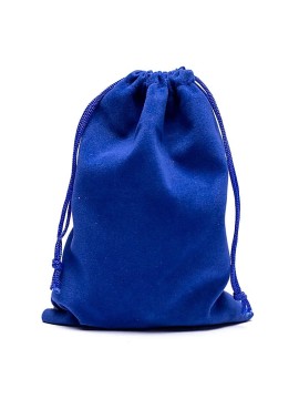 Saculet de cadou din catifea albastră M -- 13x18cm