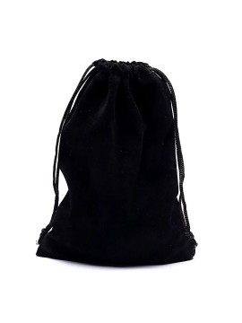 Saculet de cadou din catifea neagră M -- 13x18cm