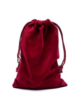 Saculet de cadou din catifea burgundy M -- 13x18cm